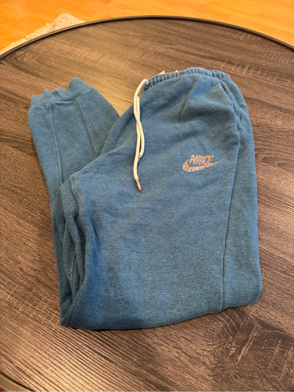 Nike men’s Teal Blue Fleece Joggers with Drawstring